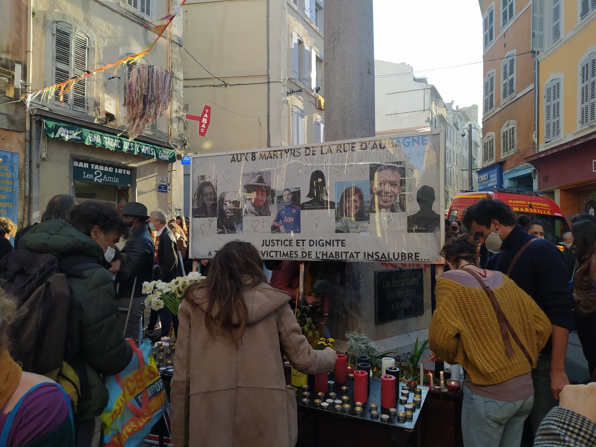 Rue d'Aubagne, le 5 novembre 2020, jour des commémorations du drame - Julie Malfoy
